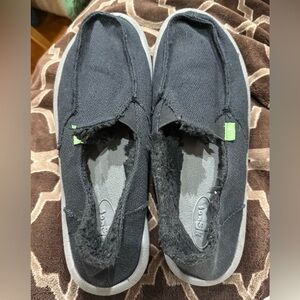 Sanuk Black Slip-On Shoes